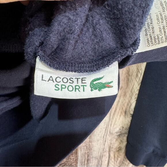 Lacoste Sport- Navy Blue Embroidered Full Zip Sweatshirt- Sz. 4XL - Picture 9 of 12